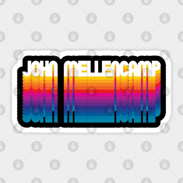 Retro Mellencamp Proud Personalized Name Gift Retro Rainbow Style Sticker by Time Travel Style